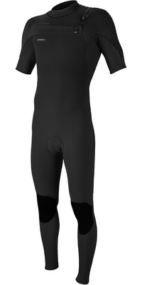 2026 O'Neill Mens Hyperfreak 2mm Short Sleeve Chest Zip Wetsuit 5497 - Black